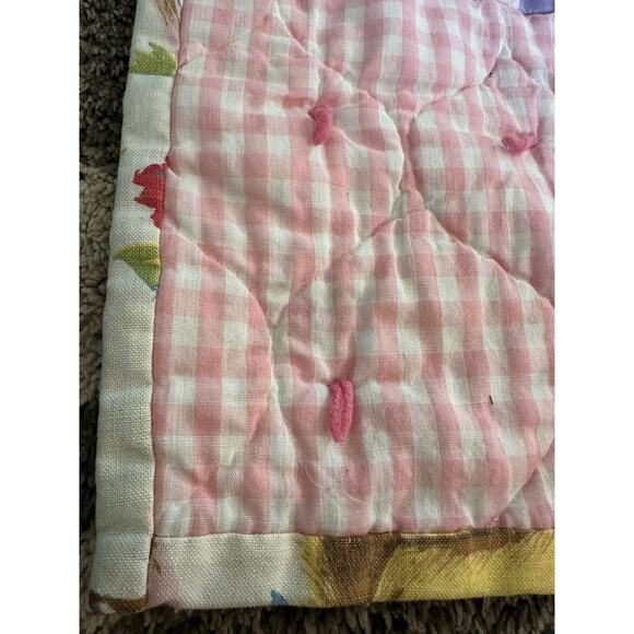 1940-1980 Screen Print QUILT CRIB Hand Made Toddler BLANKET /THROW DEER BEAR DOG - Picture 5 of 9